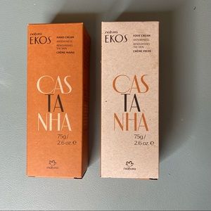 New in box Natura Ekos Castanha hand and foot crème set